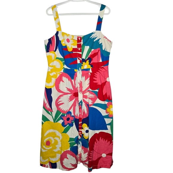 Boden Juniper Midi Dress Tropical Floral Colorful Sun Dress Size 14 R - Picture 3 of 9